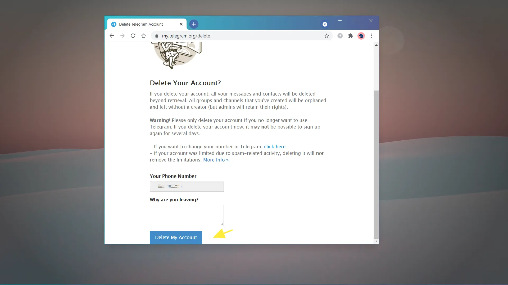 怎样注销Telegram 账号？